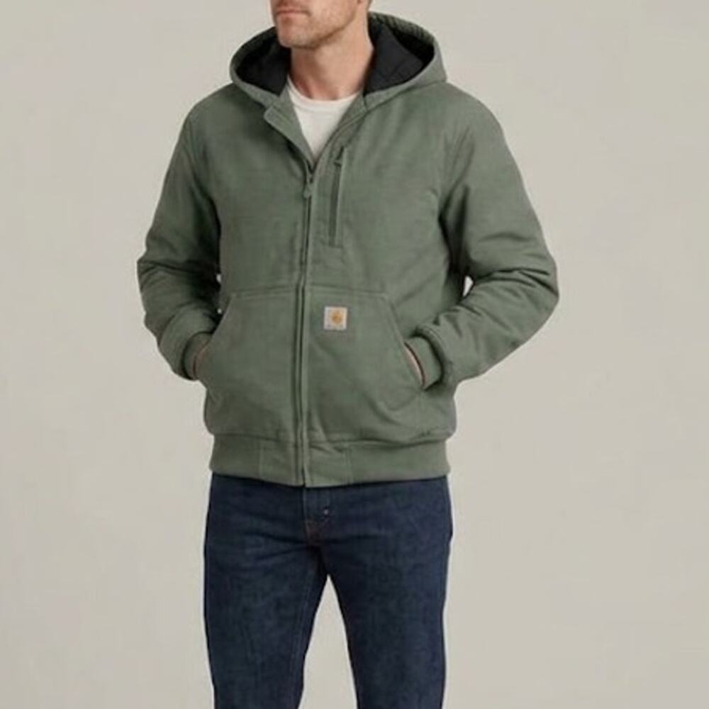 Carhartt Quick Duck Jefferson Active Jacket Mens XL Green Thinsulate Hooded